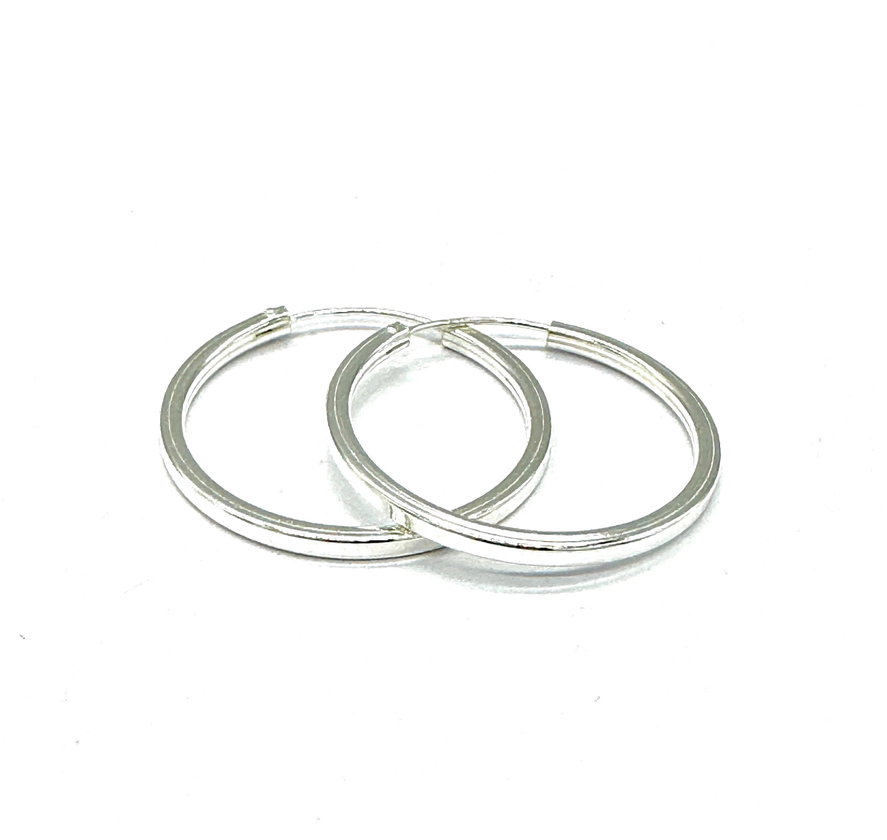 Orecchini a cerchio in argento Sterling 925, grandi cerchi da 1