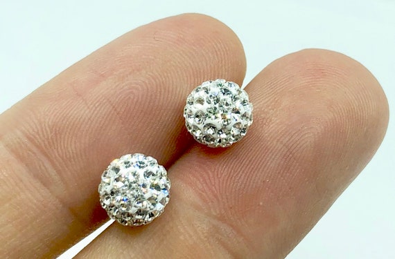 Crystal glitter ball stud best sale earrings