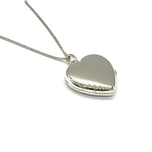 925 Sterling Silber Love HEART Foto Locket Anhänger in Größe 14, 16, 18, 20 oder 25 mm Durchmesser an Panzerkette
