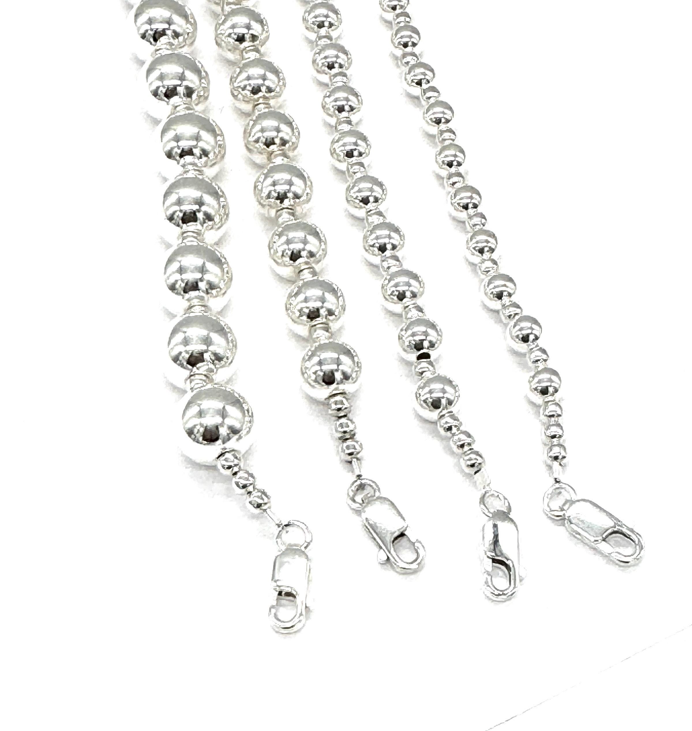 アクセサリー SILVER925 Heavy Ball Chain Necklace DragonWeave Jewelry 9.5mm Extra Large Silver Steel Ball