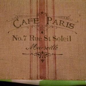 Rustic Country French 13"x18" Cafe Paris Burlap Placemat