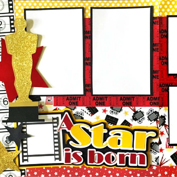 2 Page Scrapbook Layout Kit A  Star is Born