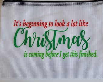 It's Beginning to look a lot like Christmas Project Pouch for Cross Stitching / Knitting / Crafting
