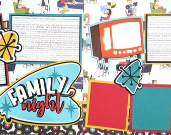 Family Night 2 page 12" by 12" Scrapbook Layout Kit
