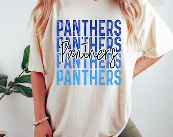 Panthers Stack Shirt | School Mascot Shirt | Unisex | Comfort Colors Shirt