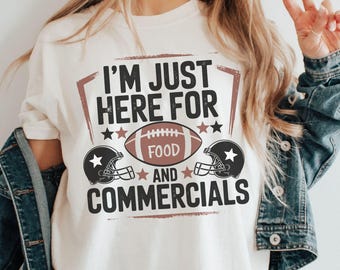 Just Here for the Food and Commercials || Unisex Printed Comfort Color Shirt