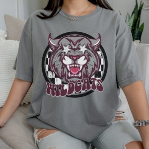 Preppy Wildcats Shirt | School Mascot Shirt | Unisex | Comfort Colors Shirt