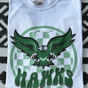 Preppy Hawks Shirt | School Mascot Shirt | Unisex | Comfort Colors Shirt