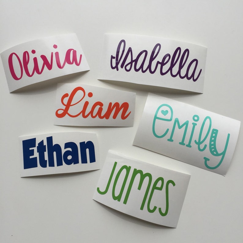 Personalized Name Decal // Vinyl Name Sticker // Name Label - Etsy