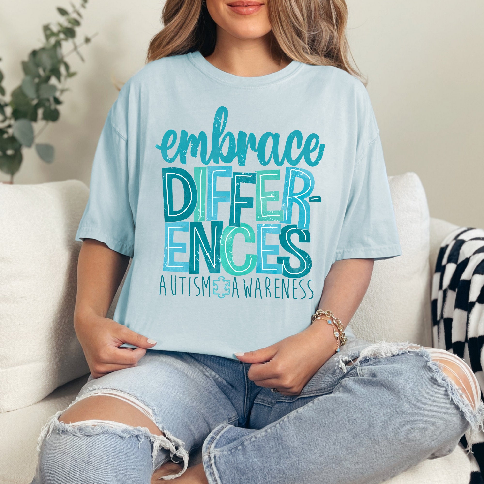 Embrace Differences Puzzle T-Shirt Autism Awareness Tee Embrace Differences Puzzle T-Shirt Autism Awareness Tee