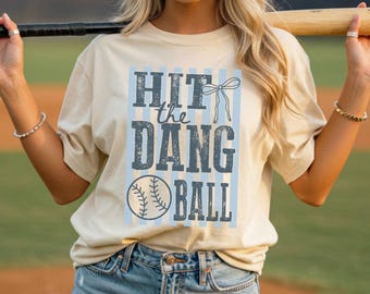 Hit the Dang Ball Baseball Tee | Baseball Lover Gift | Vintage Style Sports Tee