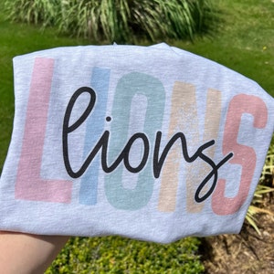 Lions Shirt || Lions School Shirt | Unisex Shirt | Mascot Shirt