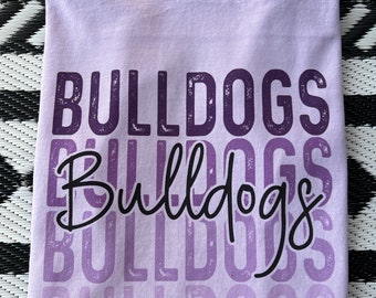 Bulldogs Stack Shirt | Purple Bulldogs | School Mascot Shirt | Unisex | Comfort Colors Shirt