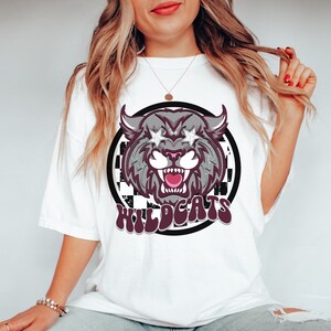 Preppy Wildcats Shirt | School Mascot Shirt | Unisex | Comfort Colors Shirt