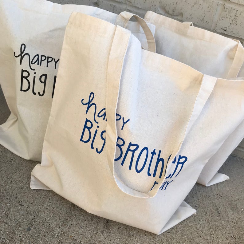 Big Sister Big Brother Hospital Busy Bag Natural Canvas Tote image 2