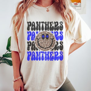 Panthers Stacked Happy Face Shirt || Go Panthers || Panthers Team Shirt || Unisex
