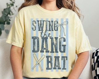 Swing the Dang Bat Baseball Tee | Baseball Lover Gift | Vintage Style Sports Tee