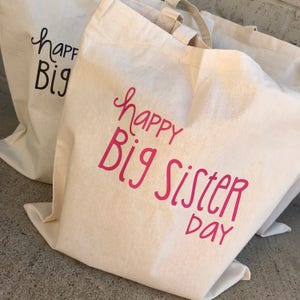 Big Sister Big Brother Hospital Busy Bag Natural Canvas Tote image 3