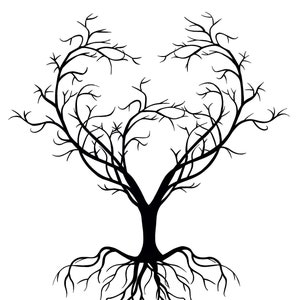 Love Heart Tree Clipart File di download digitale per Cricut Silhouette PNG, JPG, SVG