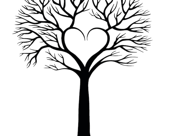 Love Tree Digital Clipart Download Cricut Silhouette JPG, SVG, PNG - Etsy