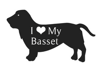 I Love My Basset Digital Download Cut File SVG, JPG, PNG for Cricut and Silhouette