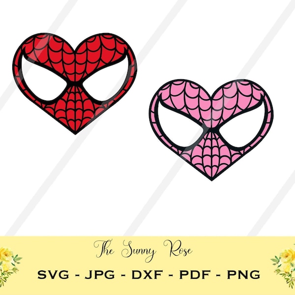 Spiderman Heart Girl and Boy Superhero Digital Download Cut File for Cricut and Silhouette SVG