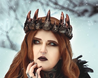Schamanenkrone ~ Rabenschädel ~ Vogelschädel ~ Hexe ~ Wikinger ~Schädel ~ Rabe ~Fantasie ~ wicca ~ Witch ~ Krähenkopfkrone