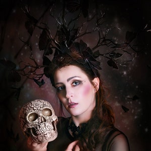 Gothic Butterfly Headdress Headpiece Dark Queen of - Etsy
