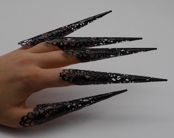 5pc Filigree demon Claws Nails XXL ~ Nails ~ Nail ~ Claws ~ Rings ~ Gothic ~ Nails ~ Tips ~ devil