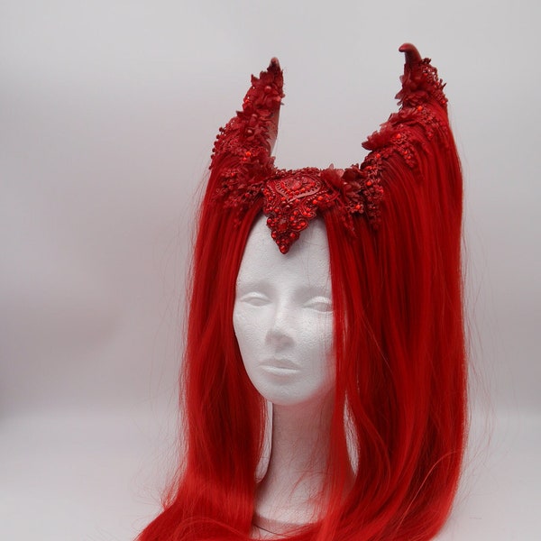 Valentine maleficent Headdress ~ Gothic headpiece ~ Kopfschmuck