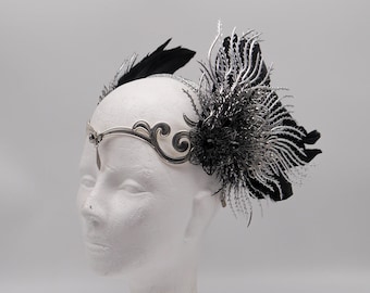 black Valkyrie Headpiece ~ Elv Crown ~ Fantasy ~ Elf ~ Elf ~ Tiara ~ Goth ~ Gothic ~ Crown ~ Headdress ~ Headdress ~ Crown ~ cosplay