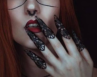 5 pezzi di unghie in filigrana ~ unghie ~ unghie ~ artigli ~ anelli ~ unghie gotiche ~