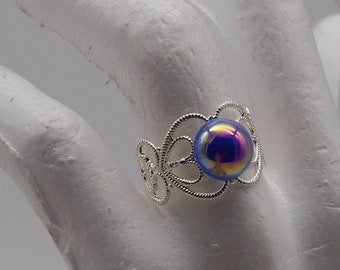Moon Child Ring ~ Elf ~ Elf ~ Fantasy ~ Mermaid ~ adjustable ~ Vintage style ~ Filigree silver ~ Handmade rings ~ Adjustable