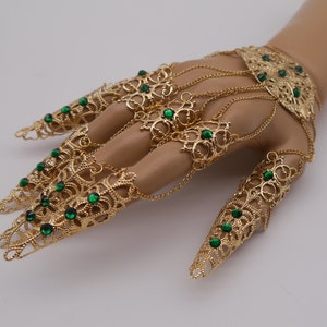 golden Filigree Claws Nails (1pc = 1 Full Hand Piece) ~ Nails ~ Nail ~ Claws ~ Rings ~ Gothic ~ Nails ~ Tips