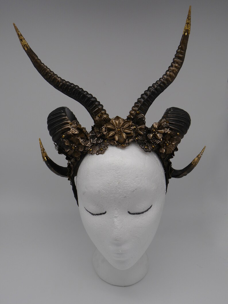 Dragon Goddess Double Horns Gothic Fantasy Headdress Etsy