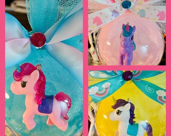Adorno de globo de unicornio, 3 opciones (disponible con etiqueta personalizada)