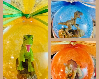 Adornos de globo de dinosaurio 3 opciones (disponibles con etiqueta personalizada)
