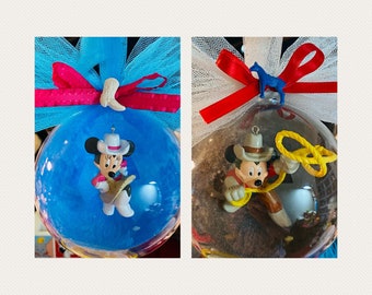 Adorno globo de ratón vaquero/vaquera (disponible con etiqueta personalizada)
