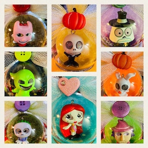 Nightmare  Globe  Ornament set of Eight( Itty Bitty size)