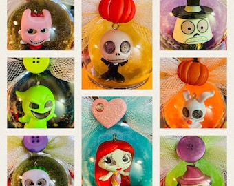 Nightmare  Globe  Ornament set of Eight( Itty Bitty size)