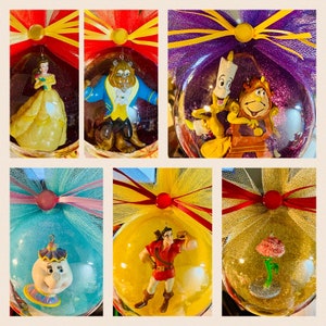 Beauty And Beast Globe Ornaments