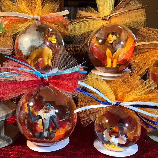 Lion King Globe Ornaments (Your choice of Simba, Mufasa,Young Simba,Nala,Rafiki and Zazu) Personalized Tag Optional