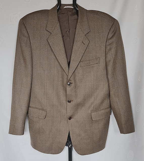 Emilio Pucci, Jacket Italy Authentic Emilio Pucci Plaid Brown Wool Mens Blazer Us 44 Eu 54