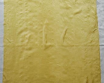 Scarf Vintage Authentic Solid Yellow Chiffon Silk 36" Square