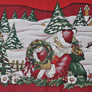 Brasilien Vintage Autentisk Julnatt Röd Grön Bomullsduk 60" X 84"