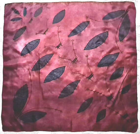 Scarf Vintage Switzerland Route De La Soie Hand Painted Silk 22" Square Small