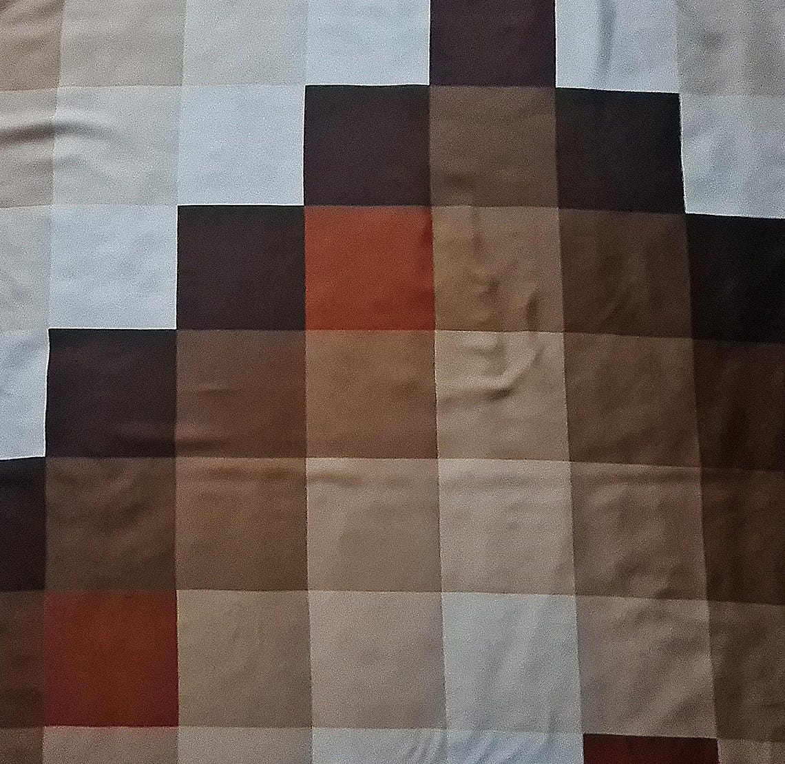 Scarf Vintage Authentic Franco Laurenti Plaid Art Brown Beige Silk 35" Square, foto 3 de 5