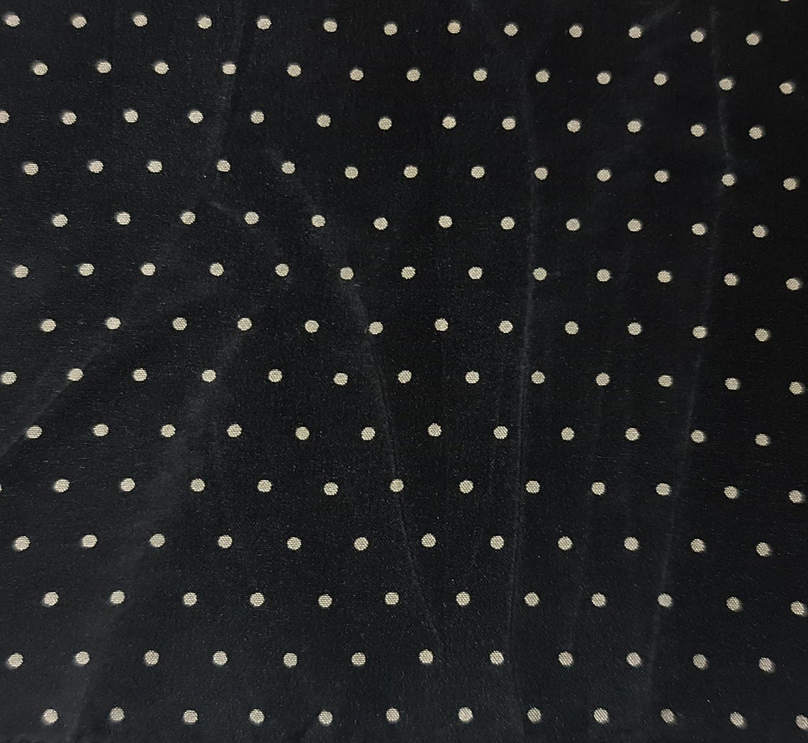 Gents Scarf Vintage Authentic Polka Dot Black White Silk Long Mens, Foto 4 von 5
