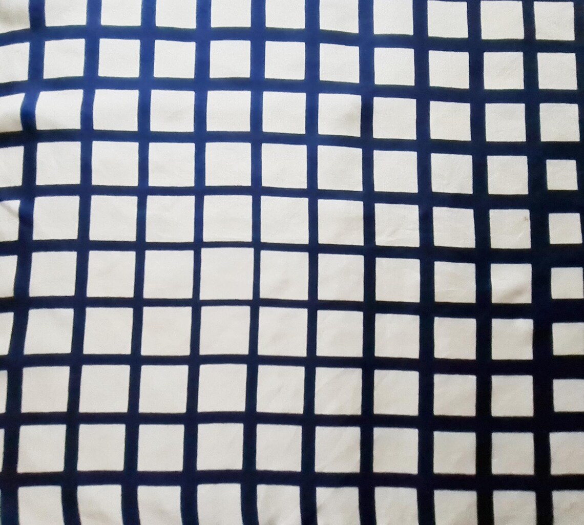 Scarf Vintage Authentic Plaid Art Blue White Silk 27" Square, foto 4 di 5