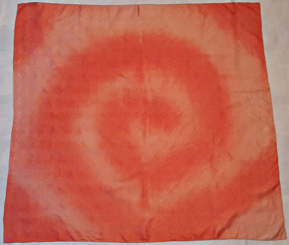 Switzerland Vintage Authentic Colora Solid Jacquard Salmon Silk 43" Square Scarf